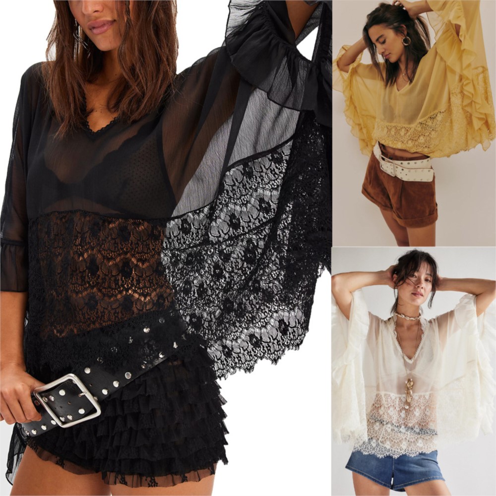 Summer Clothing Holiday - Blusa Solta Feminina de Manga Longa