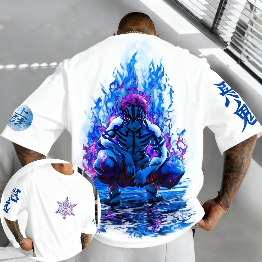 Summer 2026 Kids Clothing - Demon slayer akaza camiseta de algodão