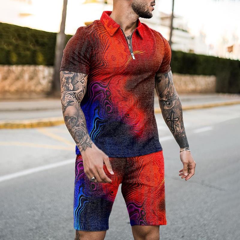 Summer Clothing Holiday - Conjunto de Camisa Polo com Zíper