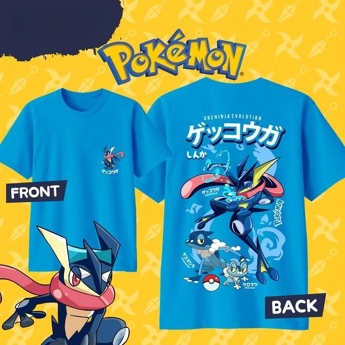 Summer 2026 Kids Clothing - Camiseta Estampada Pokémon Greninja, 100% Algodão,