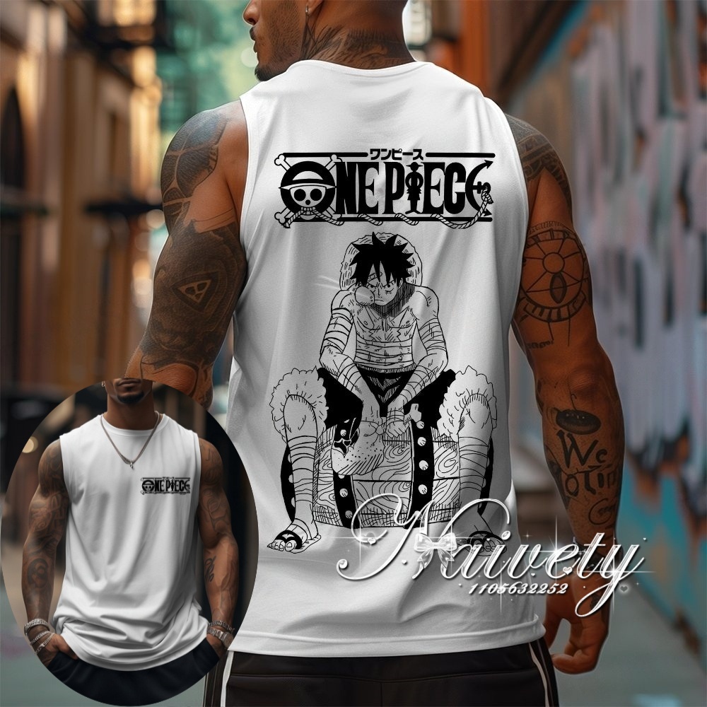 Summer 2026 Kids Clothing - Camiseta Regata Estampada One Piece Luffy
