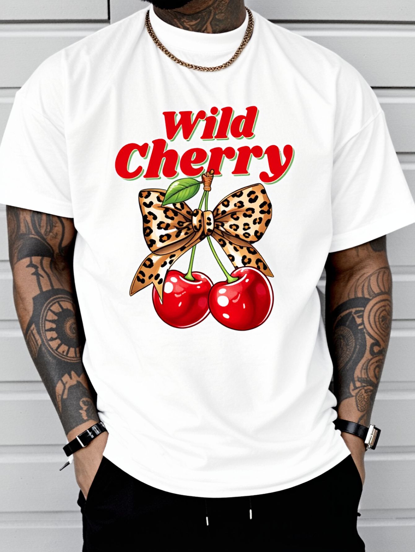 Summer Vibes Clothing Men - Camiseta Casual Masculina Estampa Cereja Selvagem