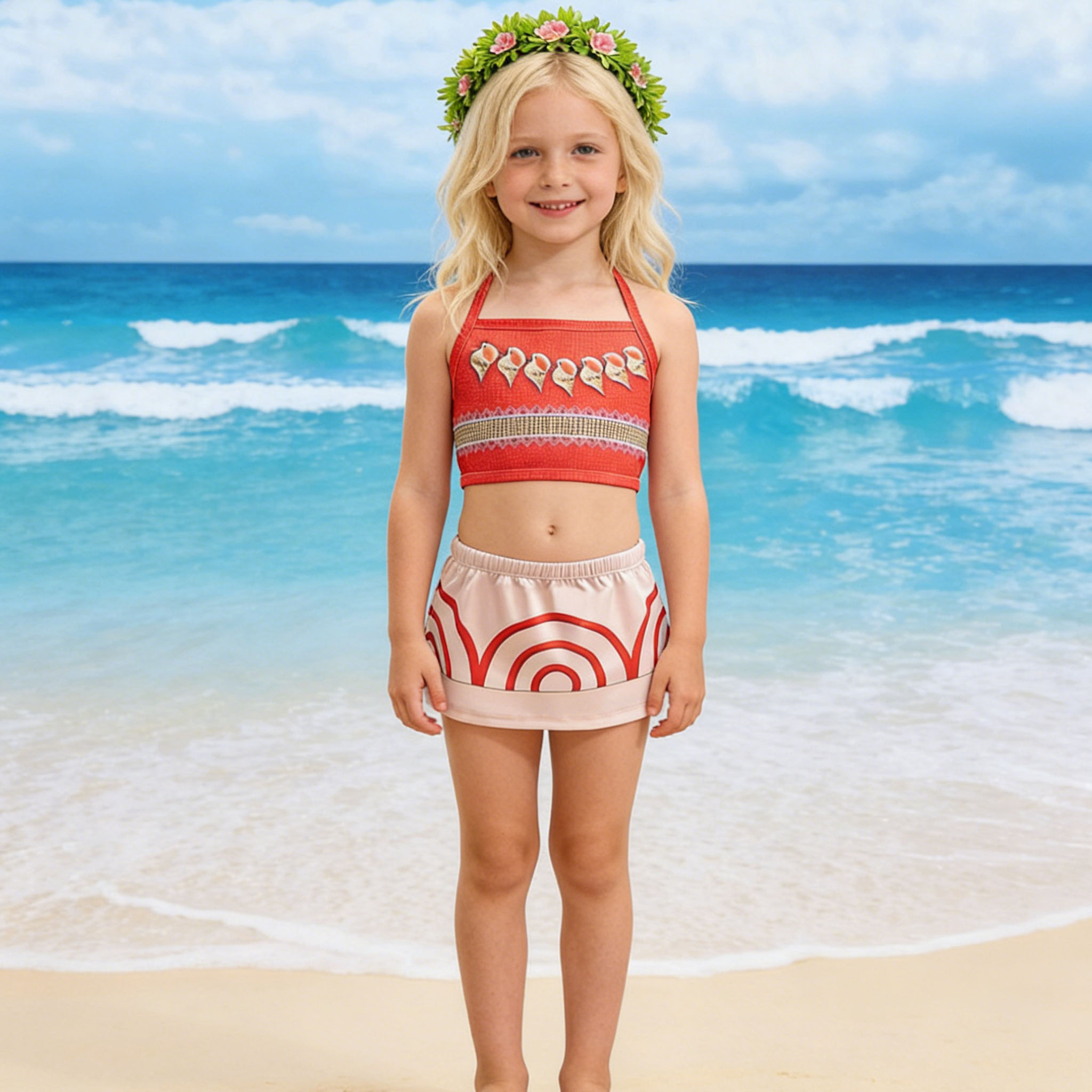 Summer Clothing Toddler - Fantasia de Praia Tropical para Meninas