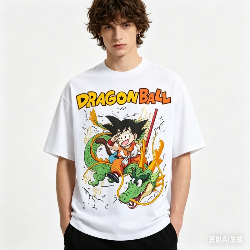 Summer 2026 Kids Clothing - Camiseta Oversized Dragon Ball Verão 2026,