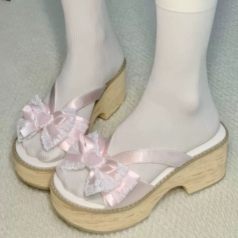 Summer Clothing Sale - Sandálias de Plataforma com Laço e