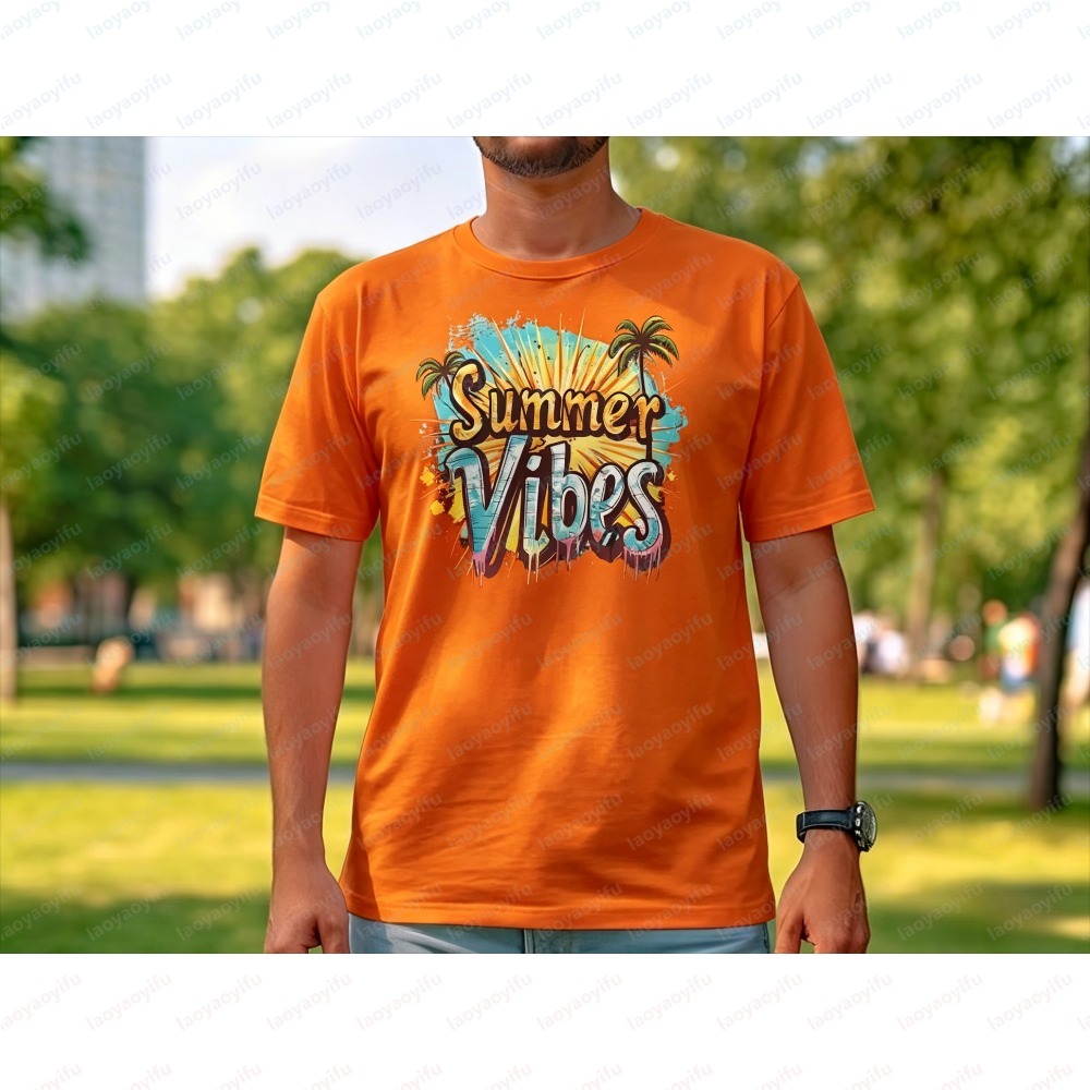 Summer Vibes Clothing Men - Camiseta unissex de verão, camiseta colorida