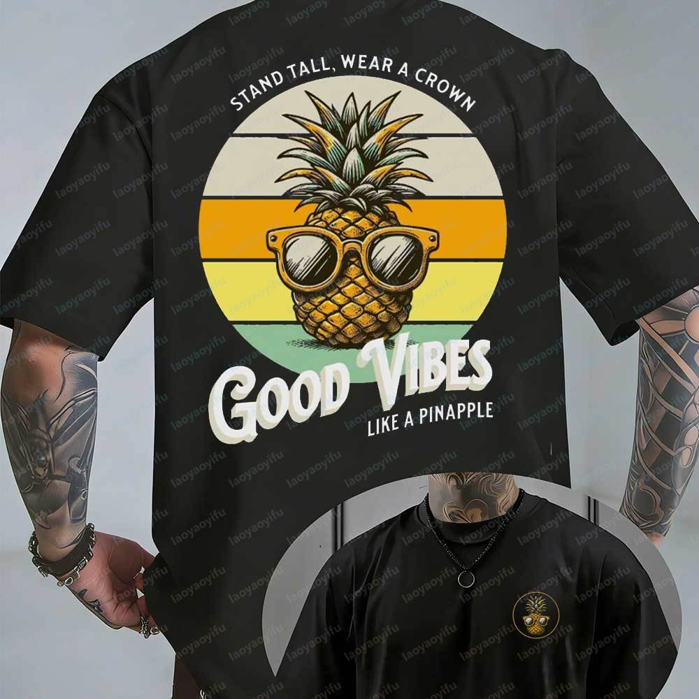 Summer Vibes Clothing Men - Camiseta Gráfica Retro de Verão para