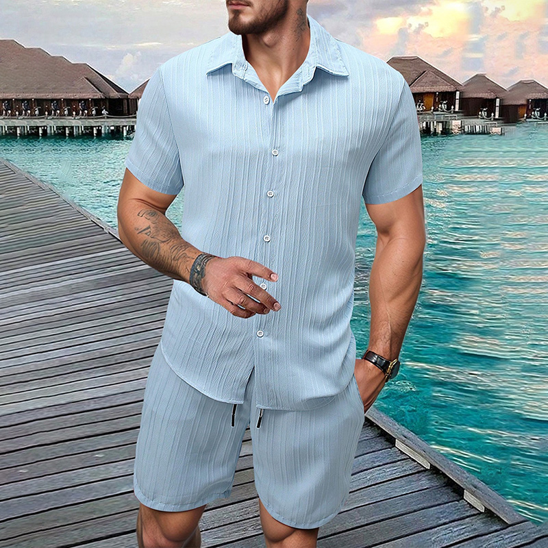 Summer Clothing Outfits - Conjunto Masculino Novo 2026: Camisa de