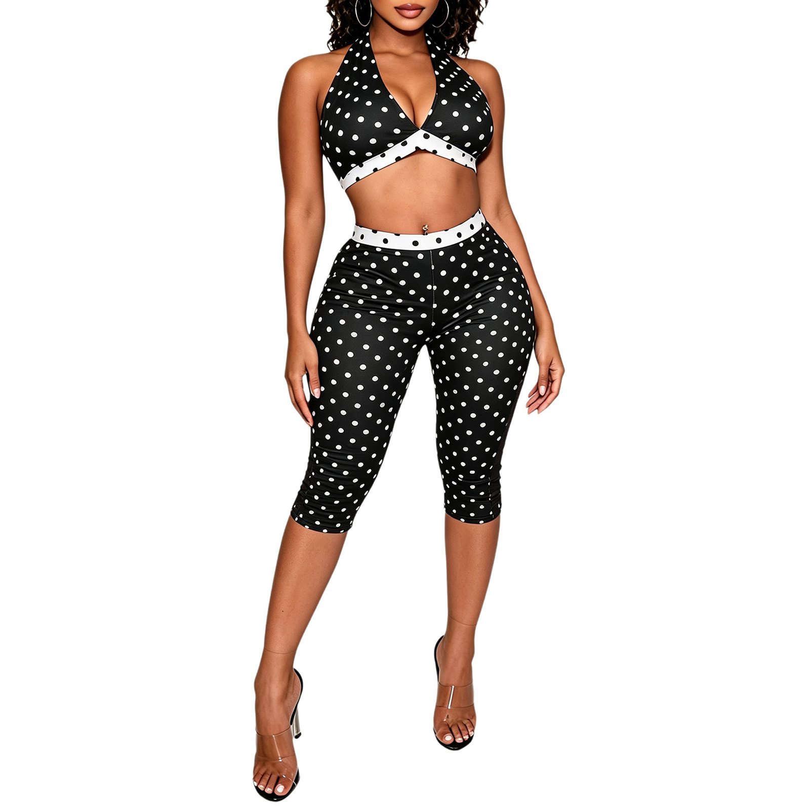 Halter Neck Top - Conjunto Sexy Feminino com Estampa de