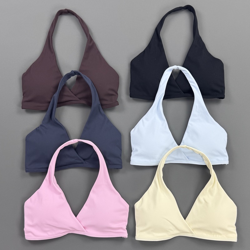 Halter Neck Top - Top de Ginástica Feminino com Decote