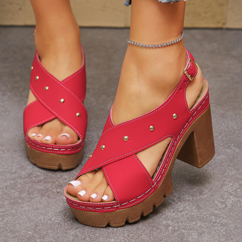 Summer Clothing Sale - Vintage super salto alto cinta cruzada