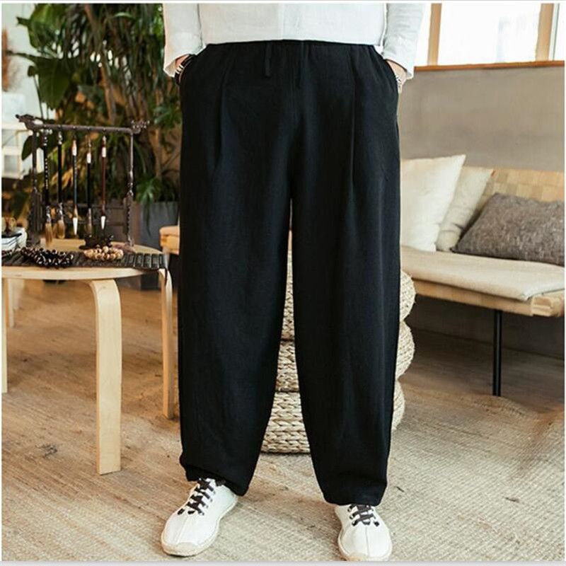 Calças Masculinas de Perna Lar - Summer Clothing Men Linen avaliação e preço