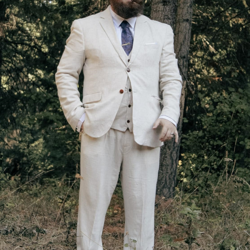 Terno masculino retrô de linho - Summer Clothing Men Linen avaliação e preço