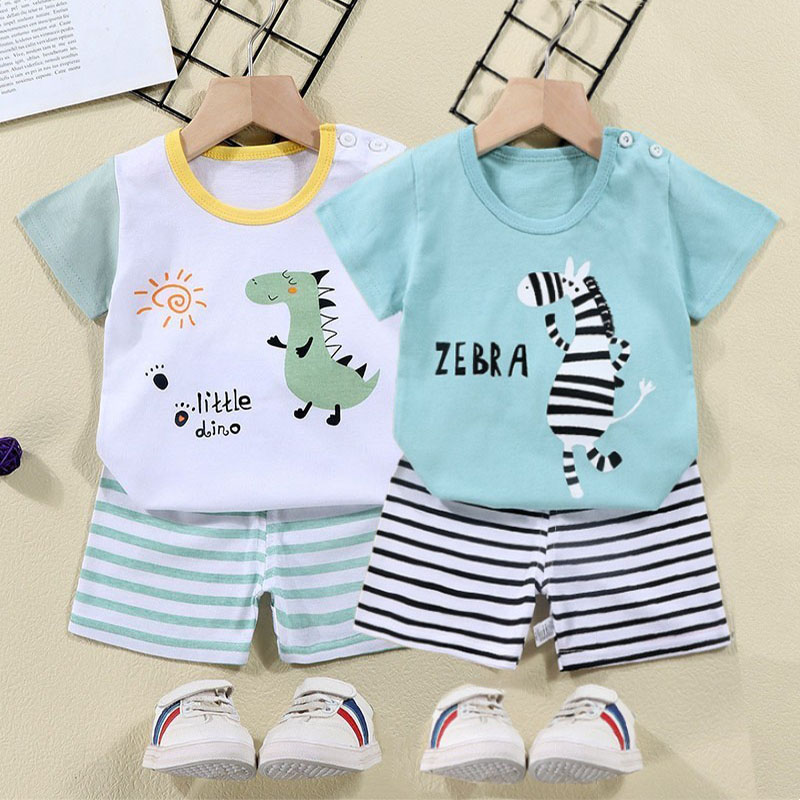 Conjunto de agasalho de algodã - Summer Clothing Toddler avaliação e preço