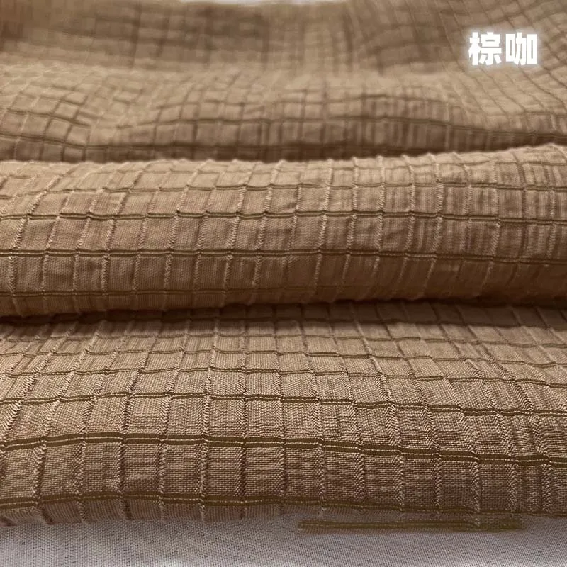 Tecido xadrez amarelo creme ma - Summer Clothing Material avaliação e preço