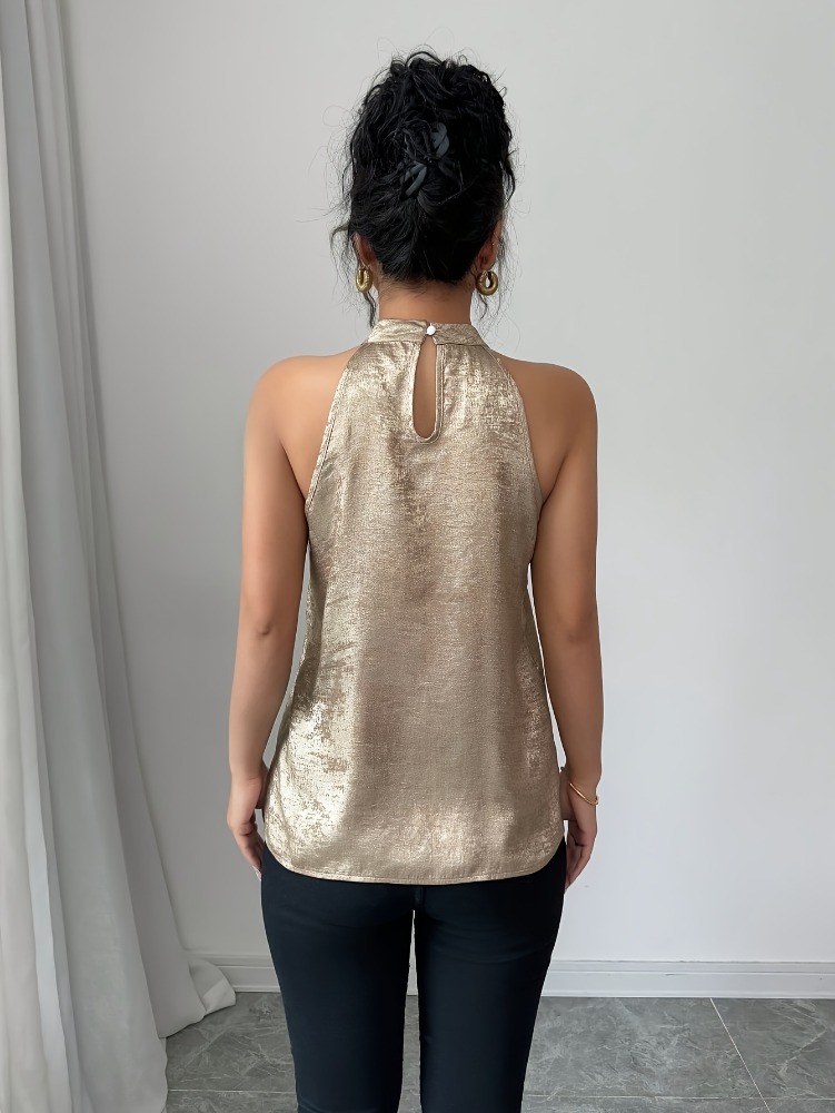 Blusa Feminina Dourada Champan - Halter Neck Top avaliação e preço