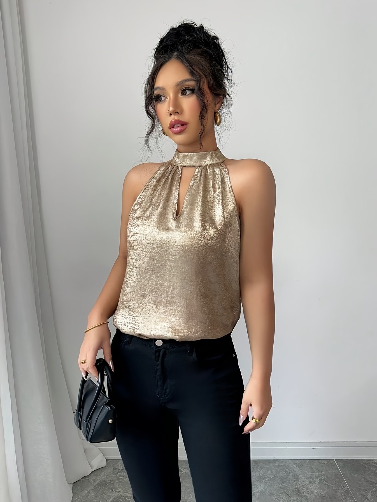 Blusa Feminina Dourada Champan - Halter Neck Top avaliação e preço