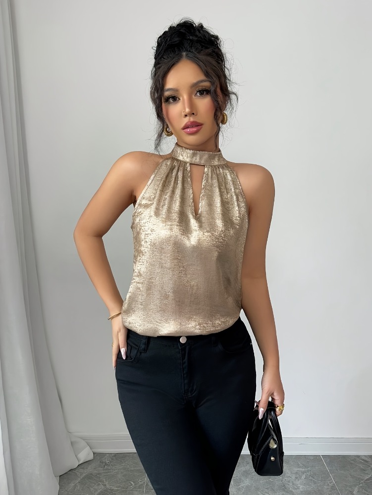 Blusa Feminina Dourada Champan - Halter Neck Top avaliação e preço