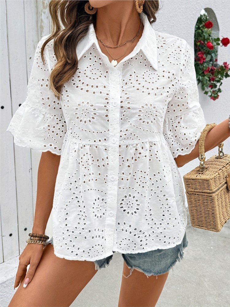 Branco laço gancho flor oco ca - Summer Clothing Holiday avaliação e preço