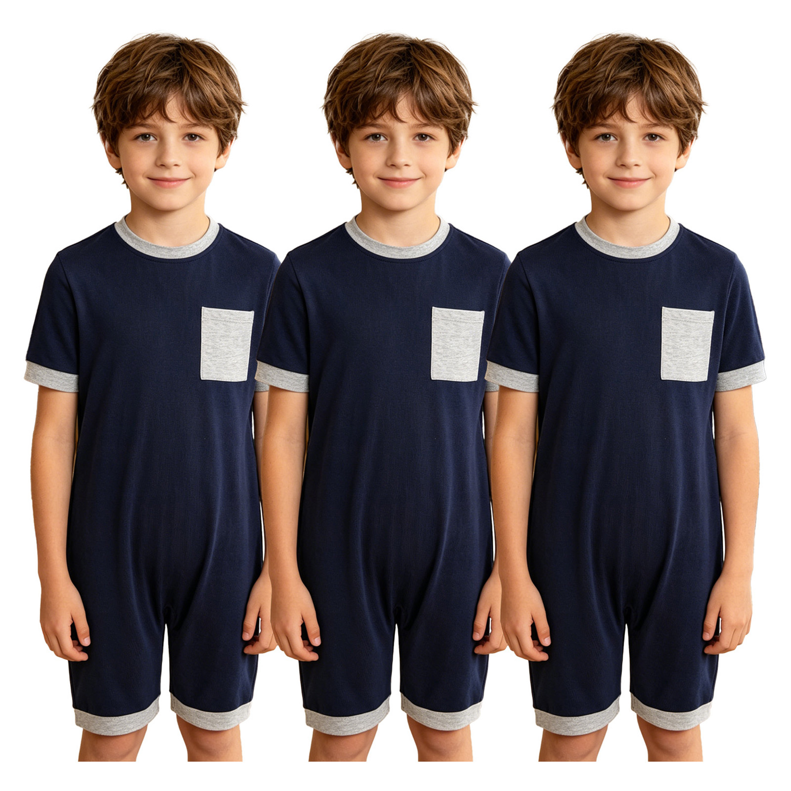 Conjunto de 3 Peças de Macacõe - Summer Clothing Kids Boys avaliação e preço