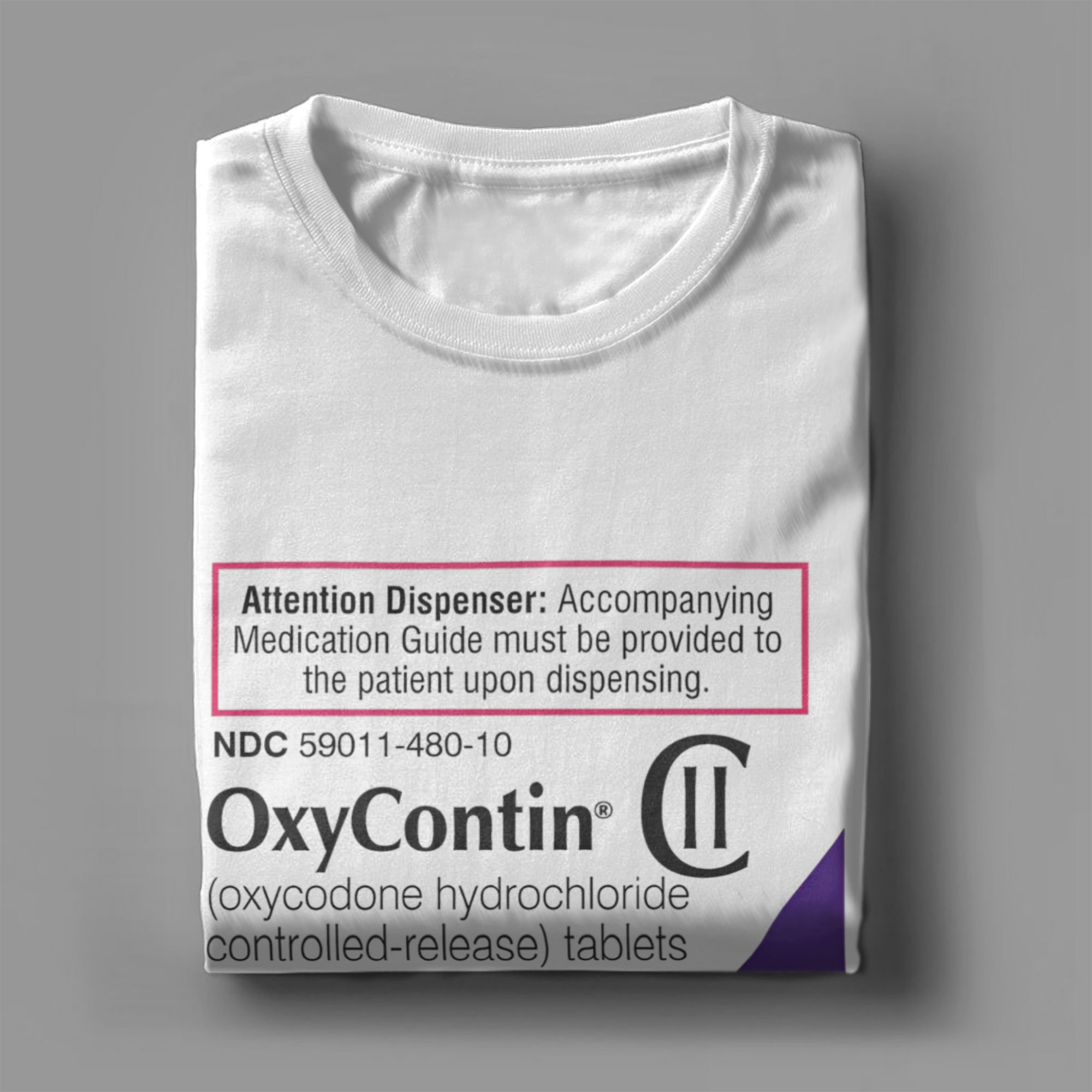 Oxycontin 80mg etiqueta camise - Summer Clothing Label avaliação e preço