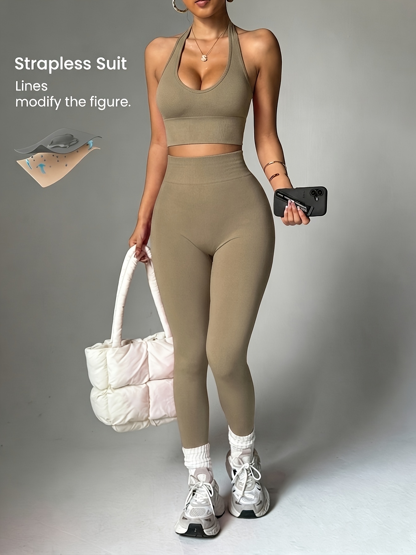 Conjunto de Roupas Esportivas  - Halter Neck Top avaliação e preço